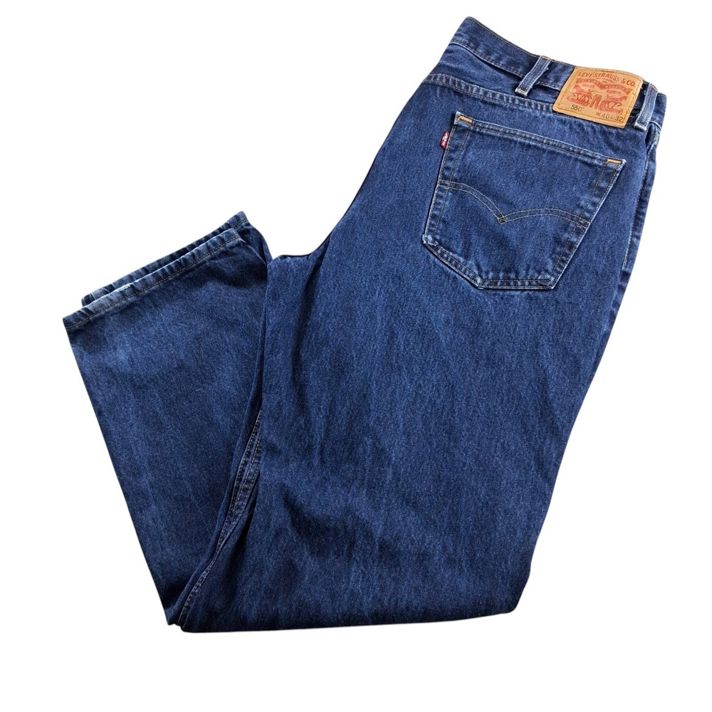 Levi's 550 Relaxed Fit Jeans Mens‎ 40x32 Dark Indigo Blue Denim